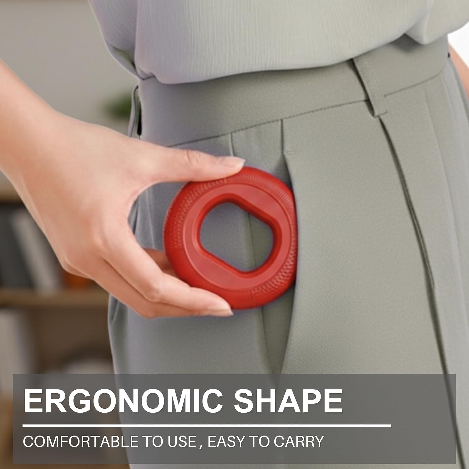 Hand Grip Strengthener, Finger Exercise Ring, Silicone Squeezer