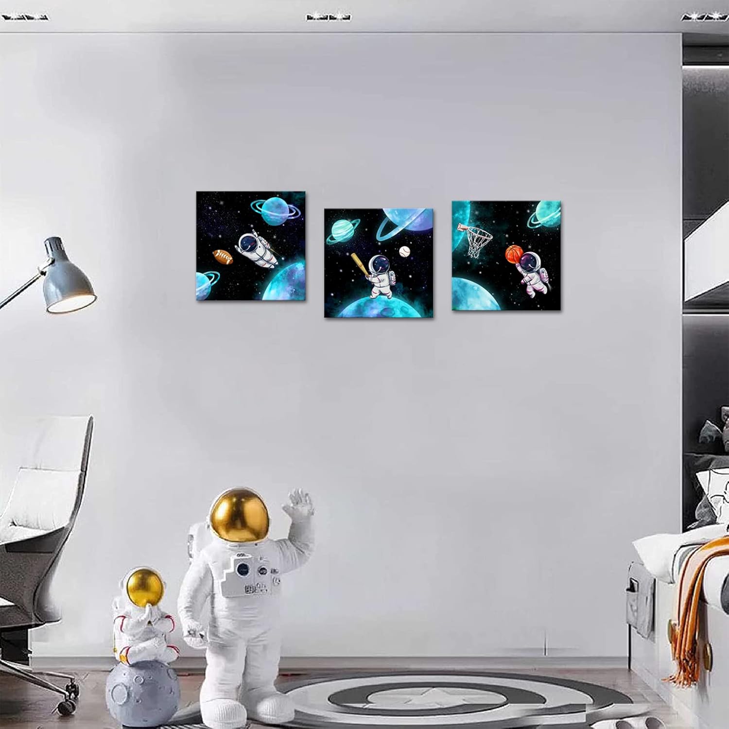 YeiLnm Outer Space Wall Art 12x12 Kids Room Decor Astronomy Picture