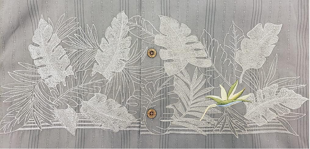 Bamboo Cay Men's Chest Bird of Paradise Tropical Style Embroidered Shirt - Image 2