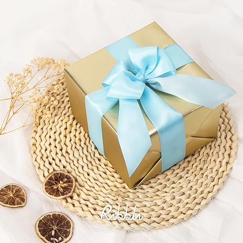 Miniatura 483 de Ribbli - Cinta de satén roja de doble cara, 1 pulgada x 25 yardas, uso para ramo de lazos, envoltura de regalo de Navidad, arreglo floral Rojo