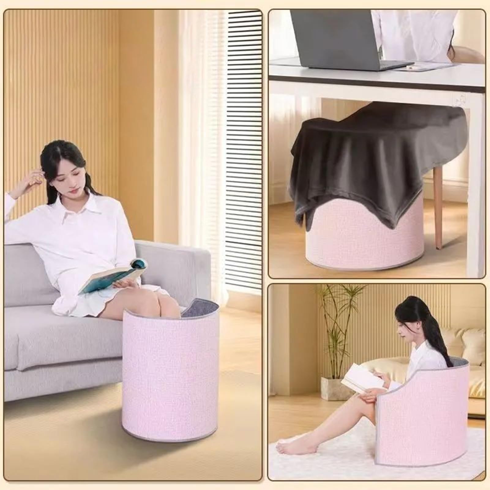 Almohadilla para pies para calentador de escritorio: calentador eléctrico plegable, tapete térmico, calentadors para pies plegable con termostato y temporizador | Protección segura contra