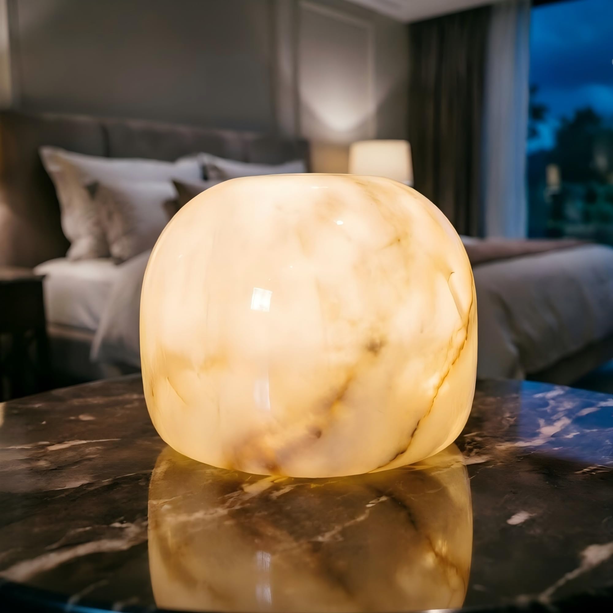 Photo 1 of Marmor Marble Touch Table Lamp