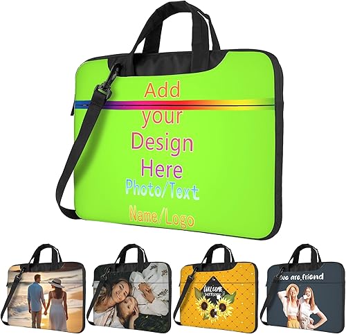 Miniatura 24 de Funda personalizada para laptop personalizada, añade tu foto, texto, maletines para portátil Púrpura 3,Negro,azul (Blue1),Blue2,Marrón,Verde