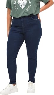 Zizzi Flash Skinny Jeans Women's Large Sizes - High Waist - Super Slim Fit - Comfortable Cotton Blend Trousers with Stretch Content - Plus Size 42-60 48W / 30L Blue Denim