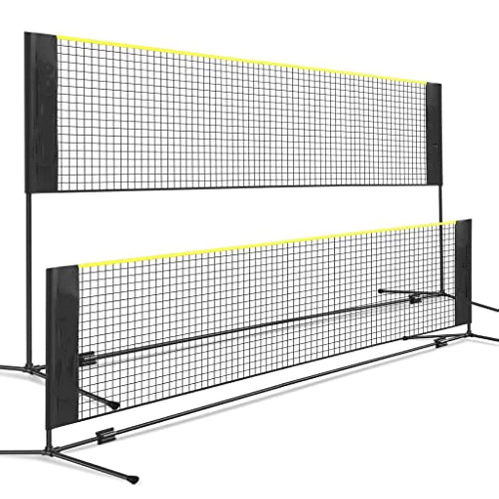 DISHENGZHEN Badminton Net, 10 ft/14ft/17ft Wide Foldable Nylon Net, Height Adjustable Kids Volleyball Net Tennis Net, Easy to Assemble Nets for Kids & Adults Pickleball, Badminton, Football 17 FT