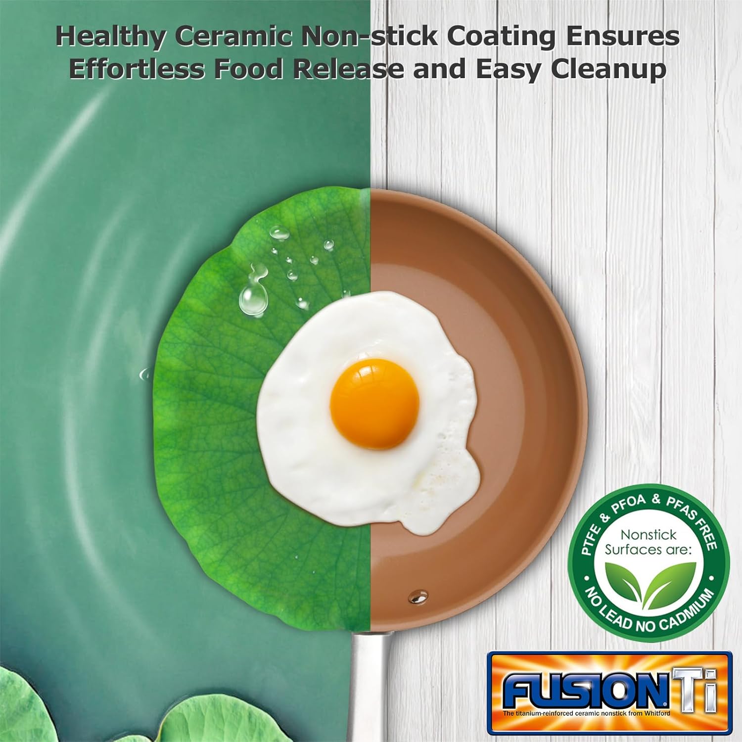 Duxtop Ceramic Nonstick Frying Pan 8" Stir Fry Pan Skillet with Stainless Steel Handle, PFAS Free, Dishwasher & Oven Safe, All Stovetops & Induction Compatible