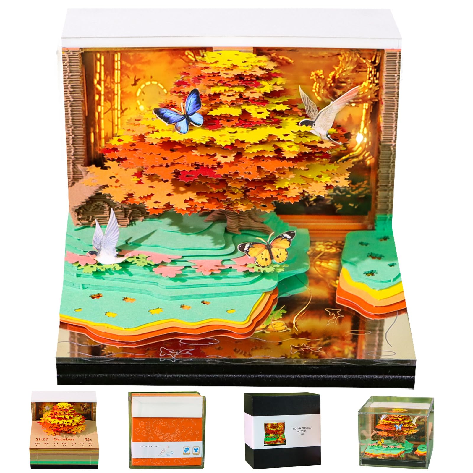 3D Calendar 2027 (Phoenix perching on the osmanthus tree)
