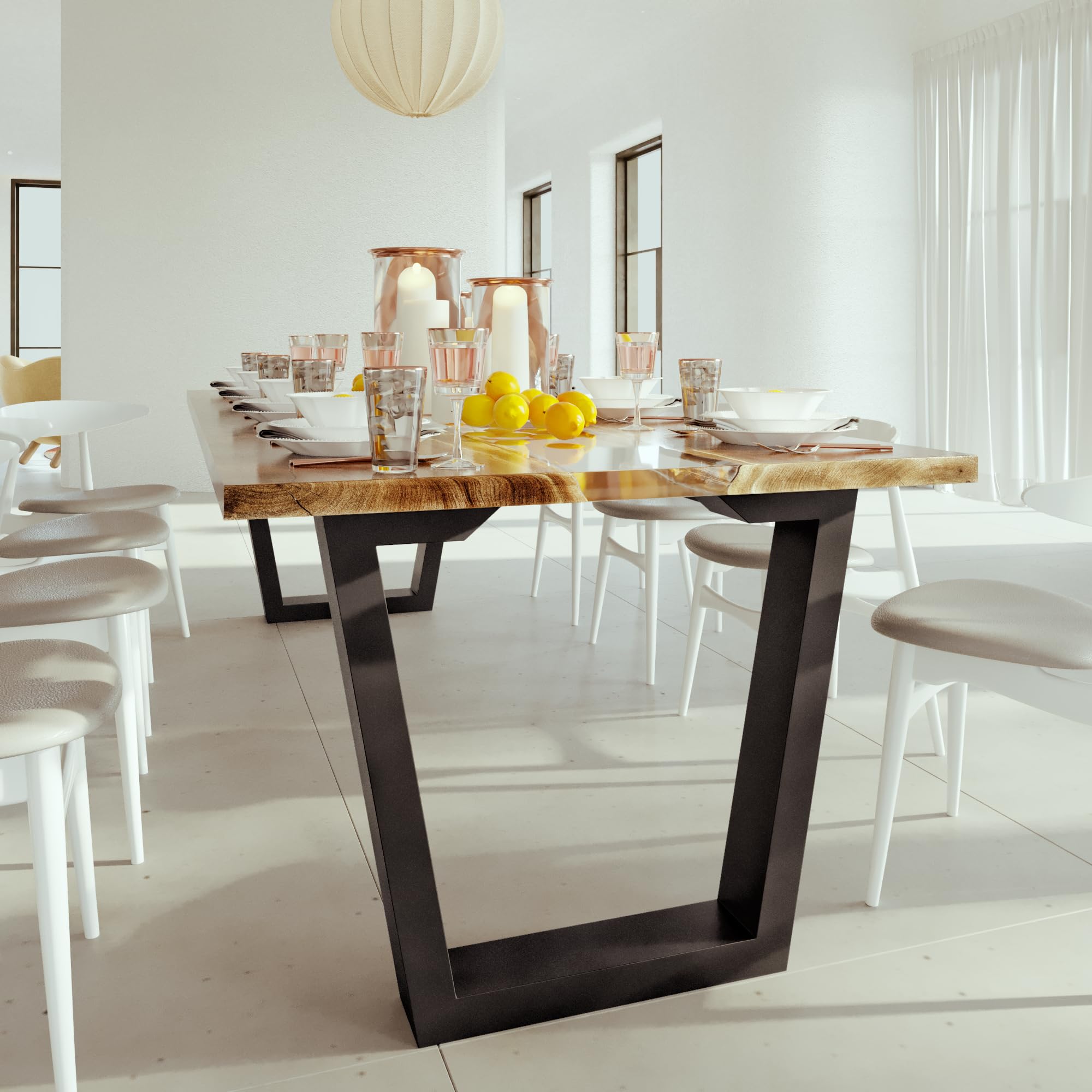 Atria Epox Extreme Tischgestell – V-förmige Stahlbeine, Pulverbeschichtet, Modernes Industrielles Design – 280x80x72 cm