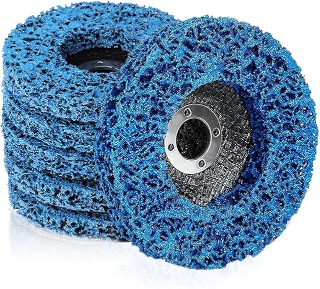 BURNTOP 6PCS Strip Discs Stripping Wheel 100mm 4inch Durable Poly Paint Removal Disc For Angle Grinder Clean and Remove Paint Coating Rust Welds Oxidation (Blue)