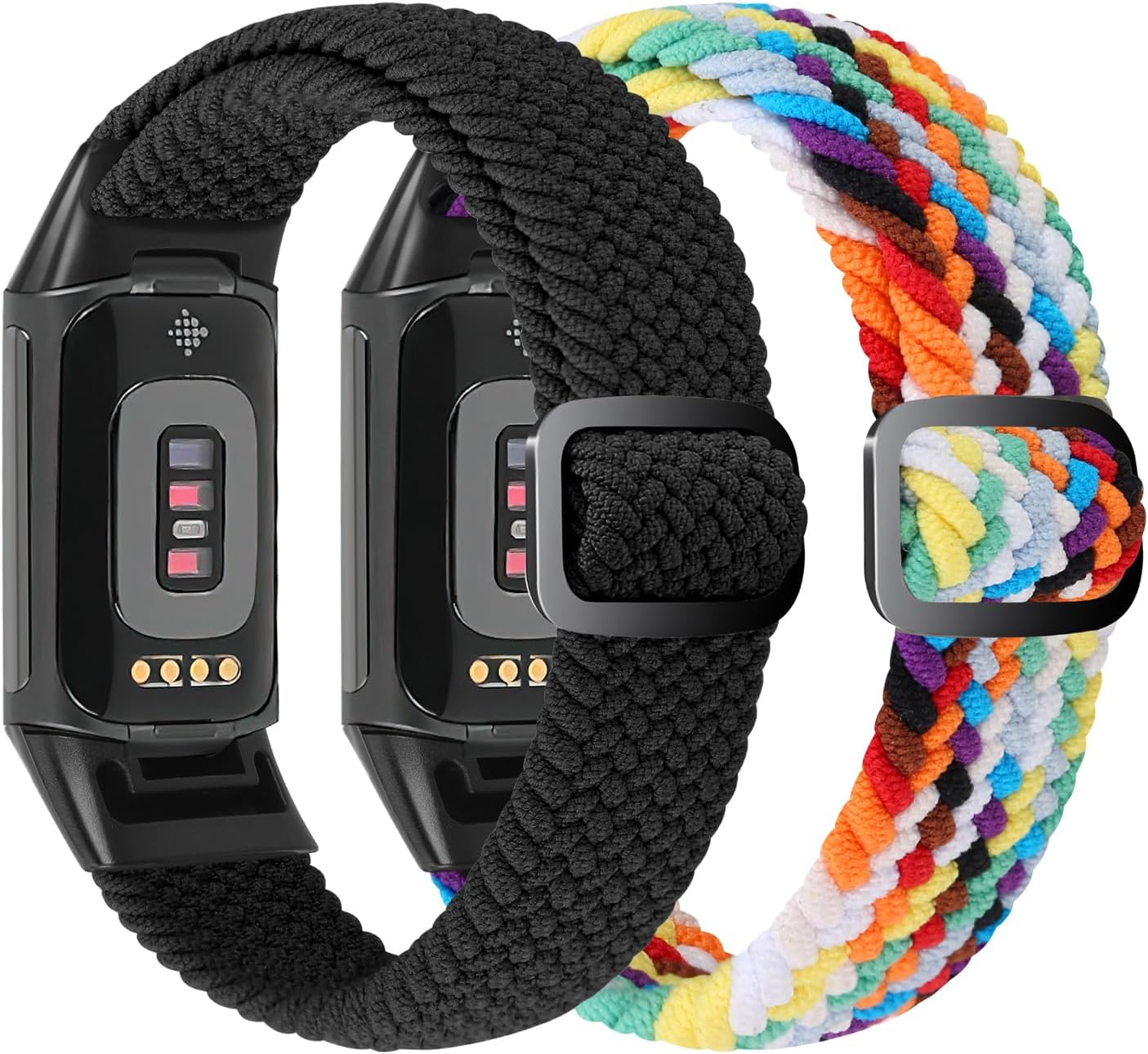 Elastic Braided Bands Compatible with Fitbit Charge 5/Fitbit Charge 6 for Women Men, Breathable Adjustable Stretchy Nylon Loop Sport Replacement Wristbands for Fitbit Charge 6 Charge 5 Straps - Image 2