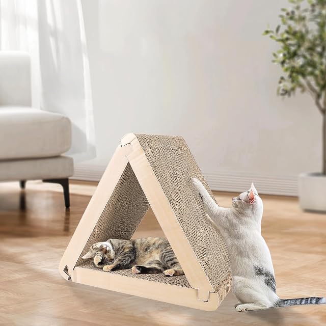 Foto 6 de 7 de BAIFULAI Rascador para gatos, tabla triangular para gatos de cartón ondulado