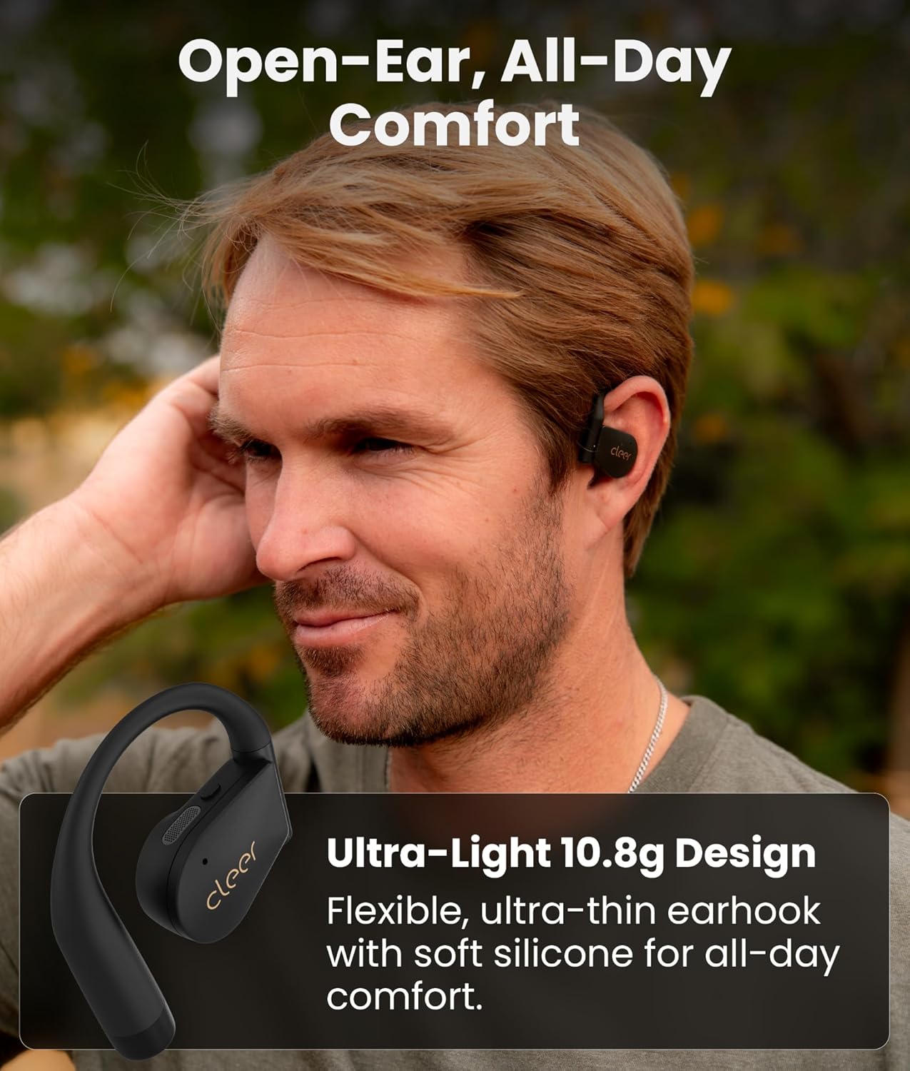 Cleer ARC 4 Plus Open Ear Earbuds,True Wireless Bluetooth Earphones with Dolby Audio and Head Tracking, Earhook Earbuds with 34H Playtime, IPX7 Waterproof Sports Headphones for Workout, EQ, Black - Image 4