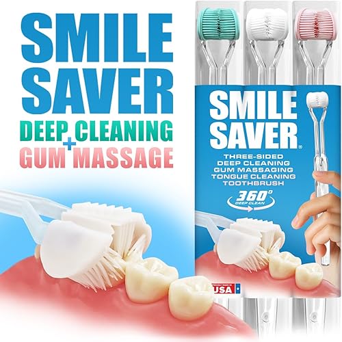 Miniatura 2 de Nuevo cepillo de dientes sensorial de 3 lados de tacto más suave, paquete de 3 unidades, espectro autista, necesidades especiales, cuidado dental