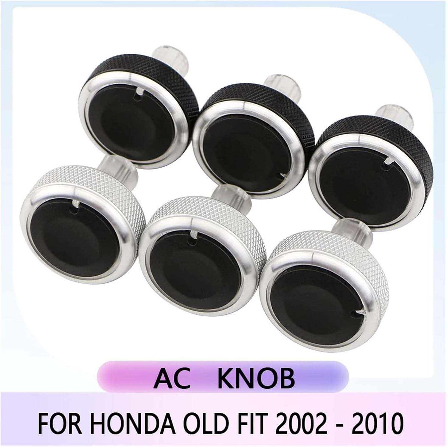 Compatible With Honda Old Fit 2002-2010 Car AC Air Conditioning Knob Heat Control Switch Button Knob AC Knobs Aluminum Alloy Accessories 3pcs(Black)