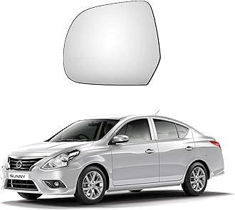 CARIZO® Rear View Mirror Glass (Left/Passenger Side) Compatible with Nissan Sunny (2011-2018)