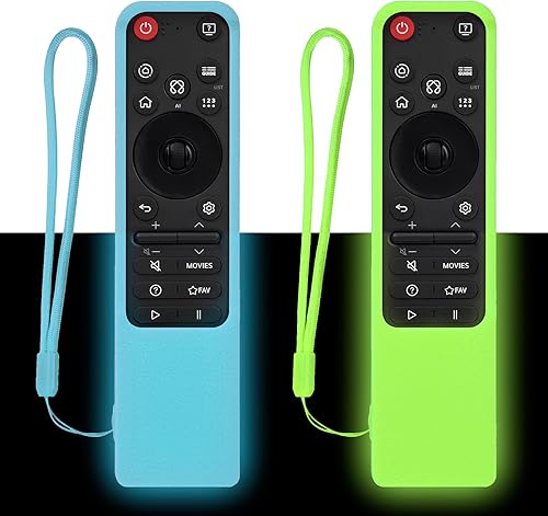 Paquete de 2 fundas de silicona para LG MR25GA Magic Remote, funda compatible con LG OLED Smart TV C5 B5 G5 M5 Series Control remoto por voz a