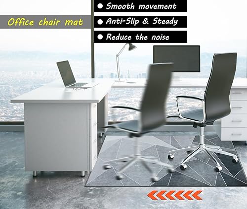 Miniatura 39 de Tapete para silla de oficina para suelo de madera dura, 48 x 60 pulgadas, tapete de oficina con ruedas de alta calidad, tapete antideslizante