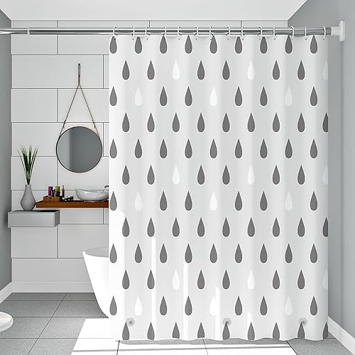 Miniatura 33 de Forro de cortina de ducha, forro de ducha de hojas de plátano de PEVA 4G, cortinas de ducha impermeables de plástico, 72 x 72 pulgadas con agujeros