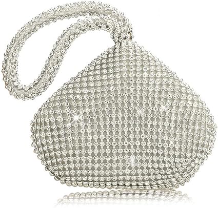 Brucelin Bolsos De Mano De Mujer De Fiesta Plata, Triángulo, Diamantes De  Imitación, Para Boda Y Fiesta, 6.69in X 1.97in X 4.72in : Amazon.es:  Zapatos y complementos
