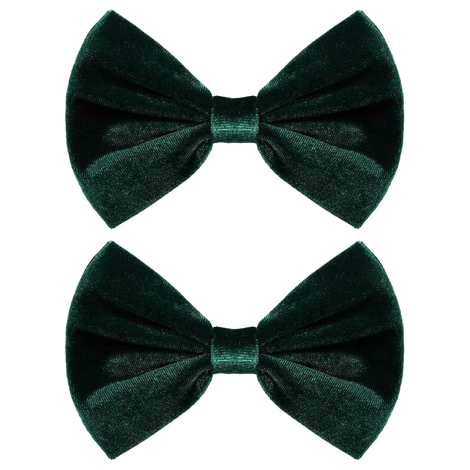 4.5in Dark Green Christmas Velvet Hair Bow Clip for Women Teens Girls