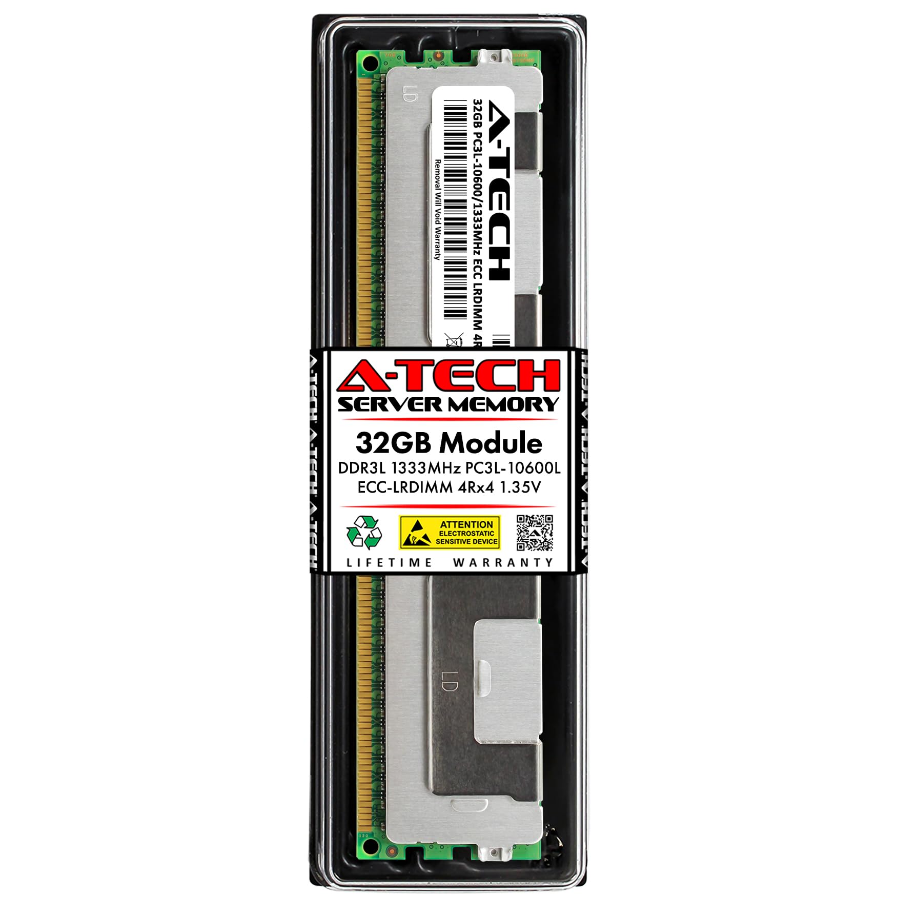 A-Tech 32GB DDR3/DDR3L 1333MHz PC3L-10600L ECC LRDIMM 4Rx4 Quad