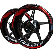 Motorbike Wheel Stickers for Ya&maha for Tracer 9 7 900 700 Gt Sticker Wheel Rim Decal Front and Rear Set Rim DecalsRed White 9
