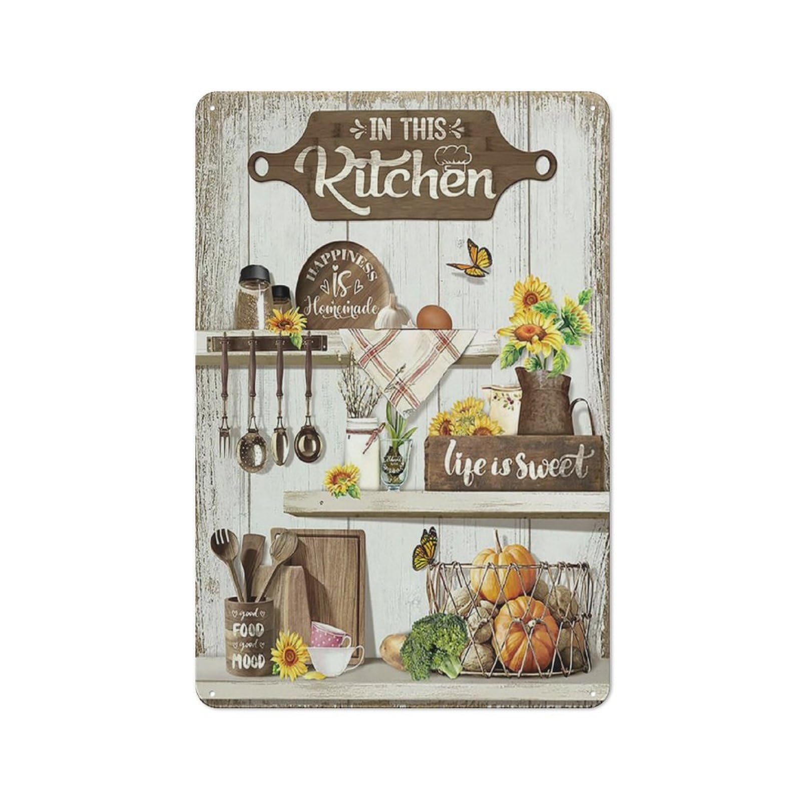 Sitrmgh Sign Metal Tin Kitchen Wall Decor Farmhouse Kitchen S Wall Decor In This Kitchen Funny Kitchen Farmhouse Wall Decor For Kitchen Home 8X12 Inch