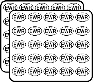 Oval EWR Newark Liberty Airport Code (Jet Fly air hub Pilot nj) Sticker for Scrapbooking, Calendars, Arts, Kids DIY Crafts, Album, Bullet Journals