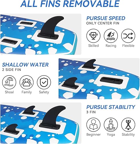 Miniatura 4 de YUSING - Tabla de remo inflable de 11 pies con asiento de kayak, tabla de remo antideslizante con accesorios de kayak y SUP de primera calidad y