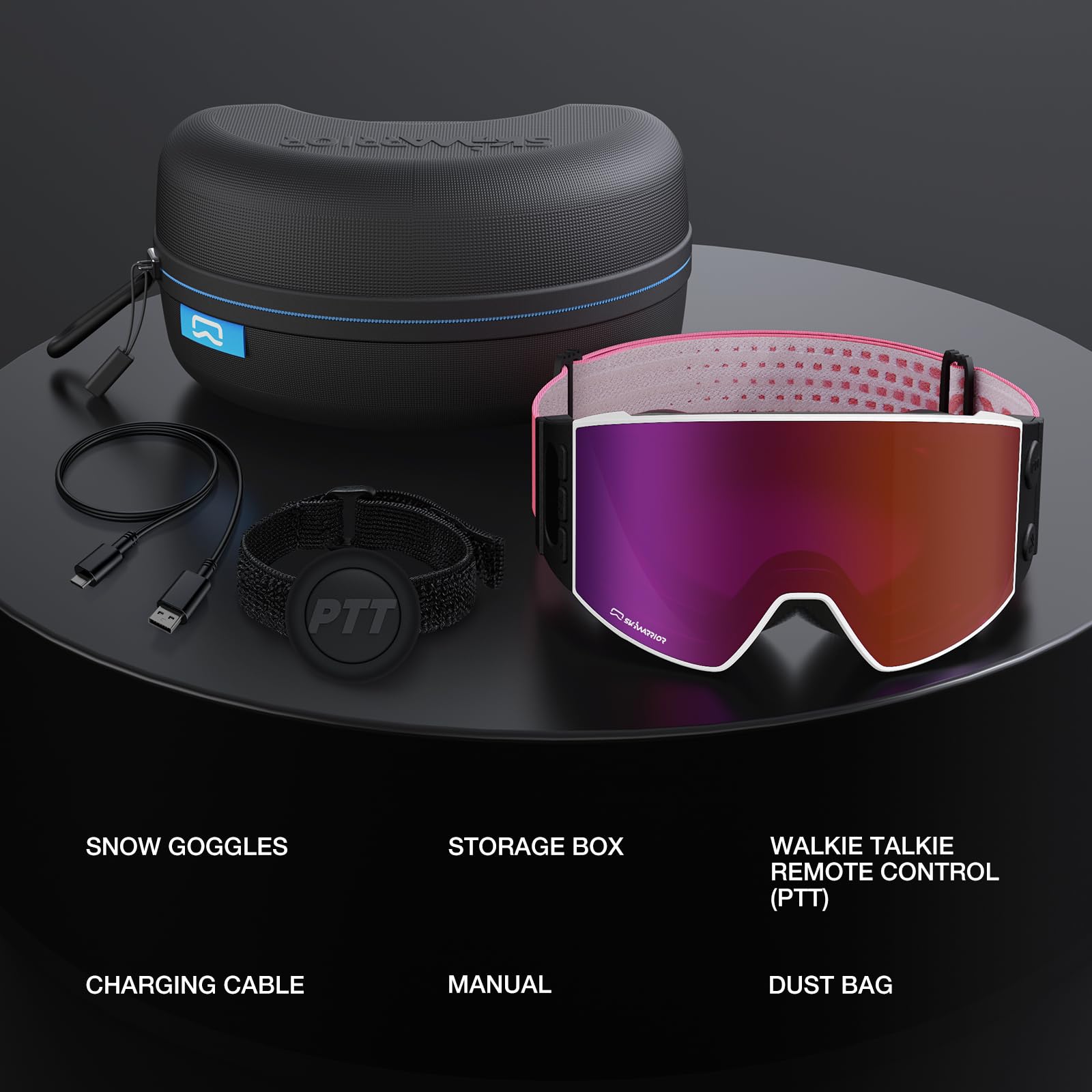 Occhiali da sci anti-appannamento OTG Snow Goggles – doppia lente protezione UV snowboard occhiali per adulti