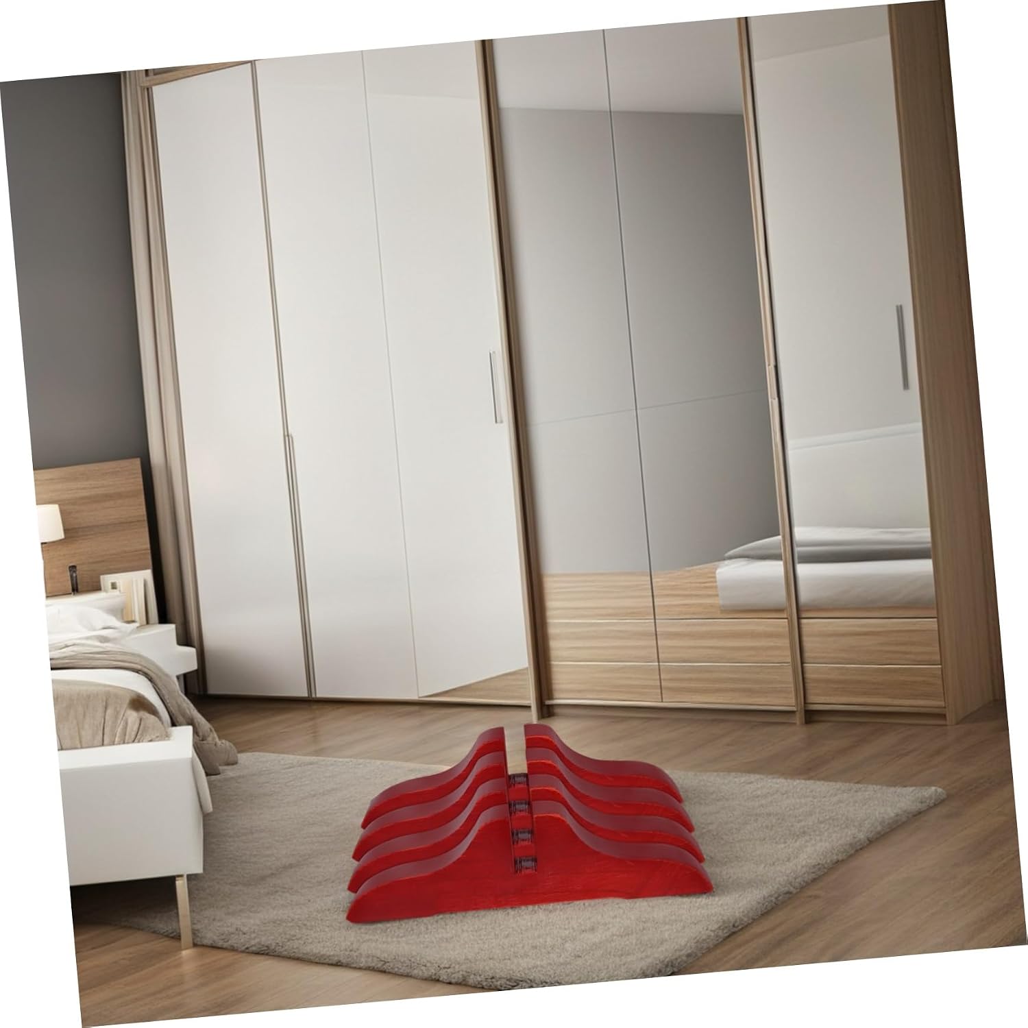 4pcs Red Partition Screen Stand Base, Room Divider Display Holder Support for Indoor Privacy Panels and Fence Posts, Red Panel Screen Partition Base for Home Office Use