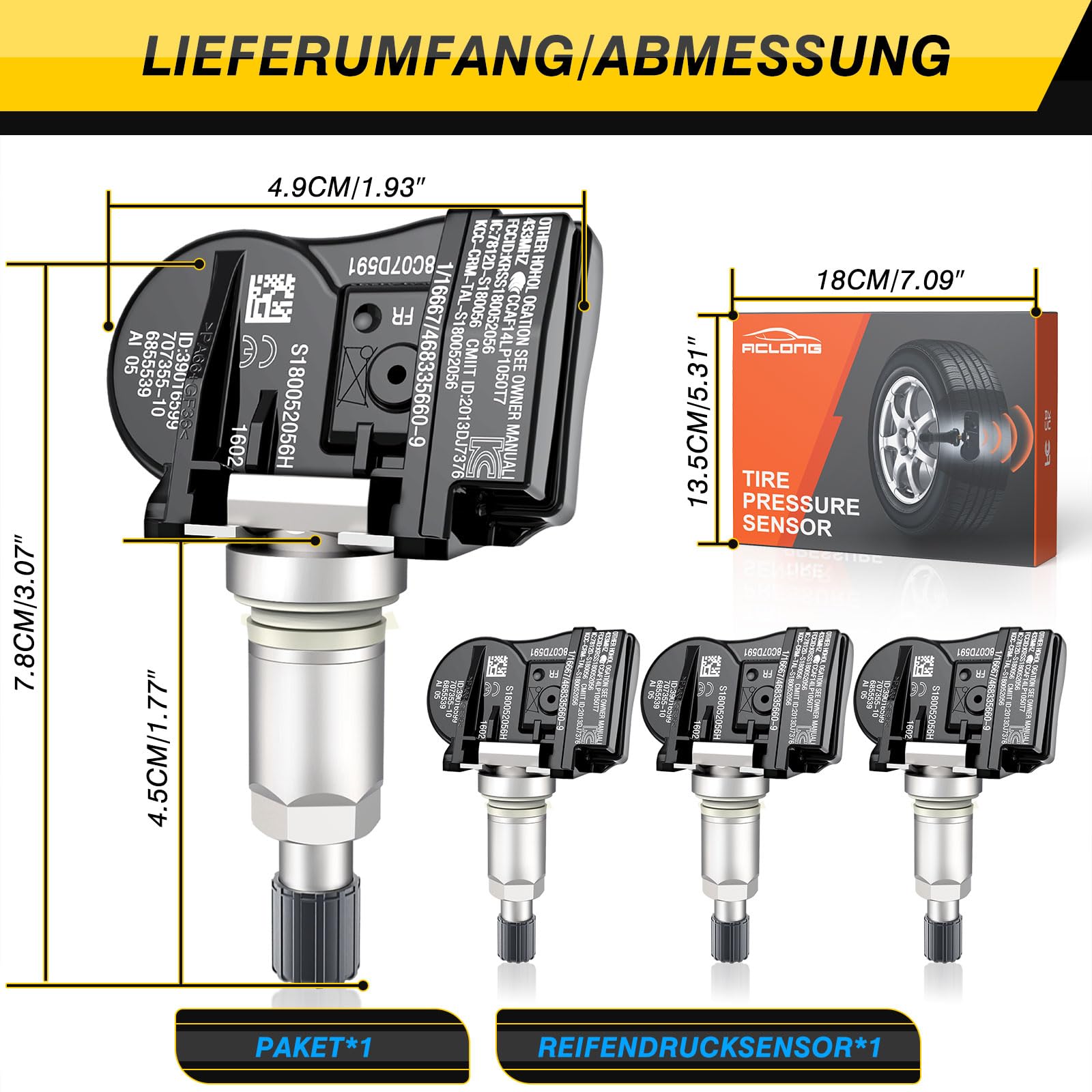 Czujnik ciśnienia w oponach TPMS czujnik RDKS do BMW 1ER 2 serii 3 4 F20 F21 F22 F23 F87 F45 F30 F31, TPMS Sensor 36106856209, 36106881890, 4 sztuki