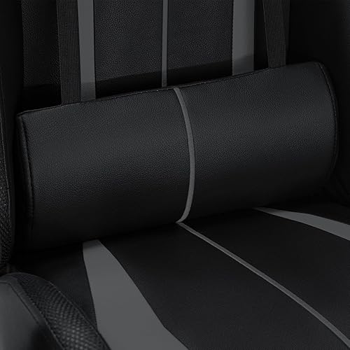 Miniatura 5 de Silla de juegos de masaje con luces LED RGB y reposapiés, silla ergonómica para computadora, respaldo alto, silla de videojuegos con soporte lumbar