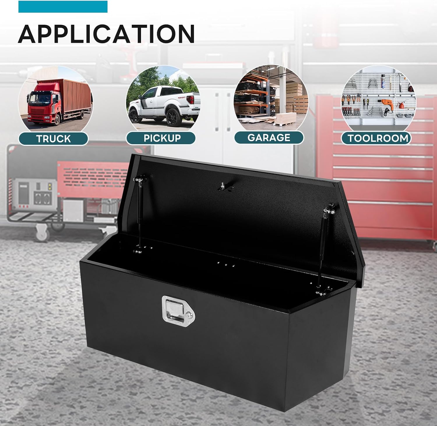 35 Inch Trailer Tongue Tool box Steel Black Plated Truck ToolBox Pickup Truck Bed Storage with T-Handle Latch, Waterproof Job Box for RVs, ATVs, Trailer & Truck (35"x11.8"x11.8")