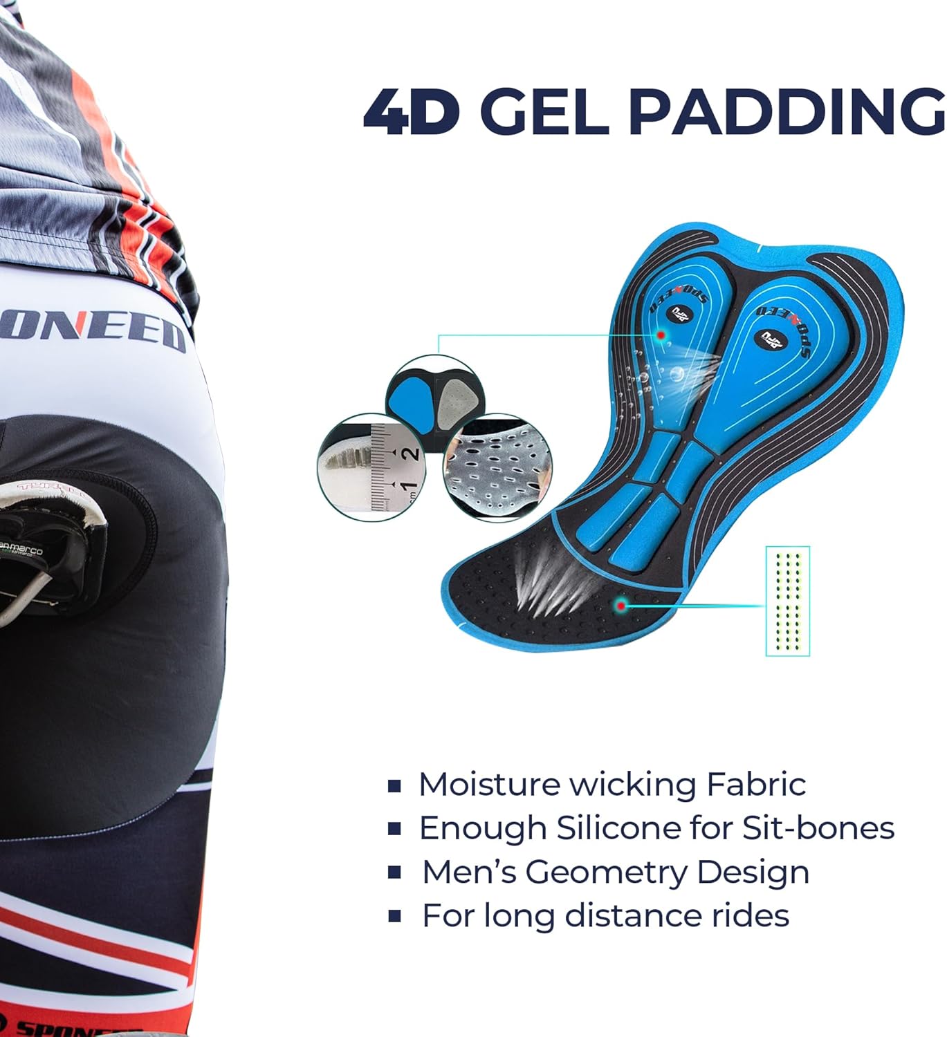 sponeed Bike Jersey and Compression Shorts sets Men's Biking Shirt with Pockets Ride Clothing Gear - Image 5