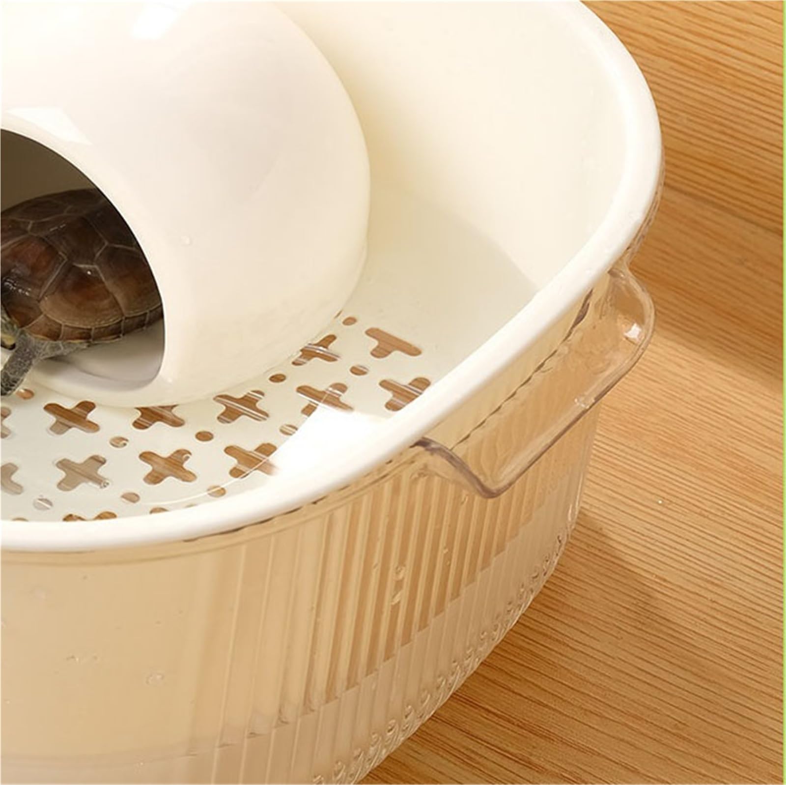 Siedlisko terrarium Zbiornik do hodowli żółwi domowych Dwuwarstwowy zbiornik kształtowania krajobrazu na biurku Terrarium akwariowe(XL)