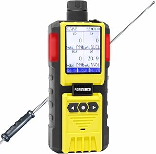 Forensics 4 Gas Monitor with Built-in Pump | O2 CO H2S LEL Detector | Color Display Graphing NIST Calibration Data Logging