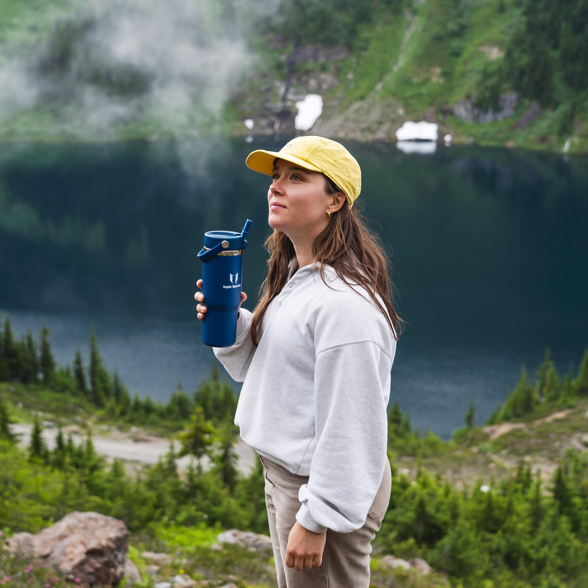 Sparrow Borraccia Termica 900ml - Twistpath Borracce con Tappo Flex con Cannuccia - Senza BPA & Perdite Bottiglia Acqua - Inox Borracce Termiche Per Portabevande - Ideale Per Casa, Ufficio O Auto