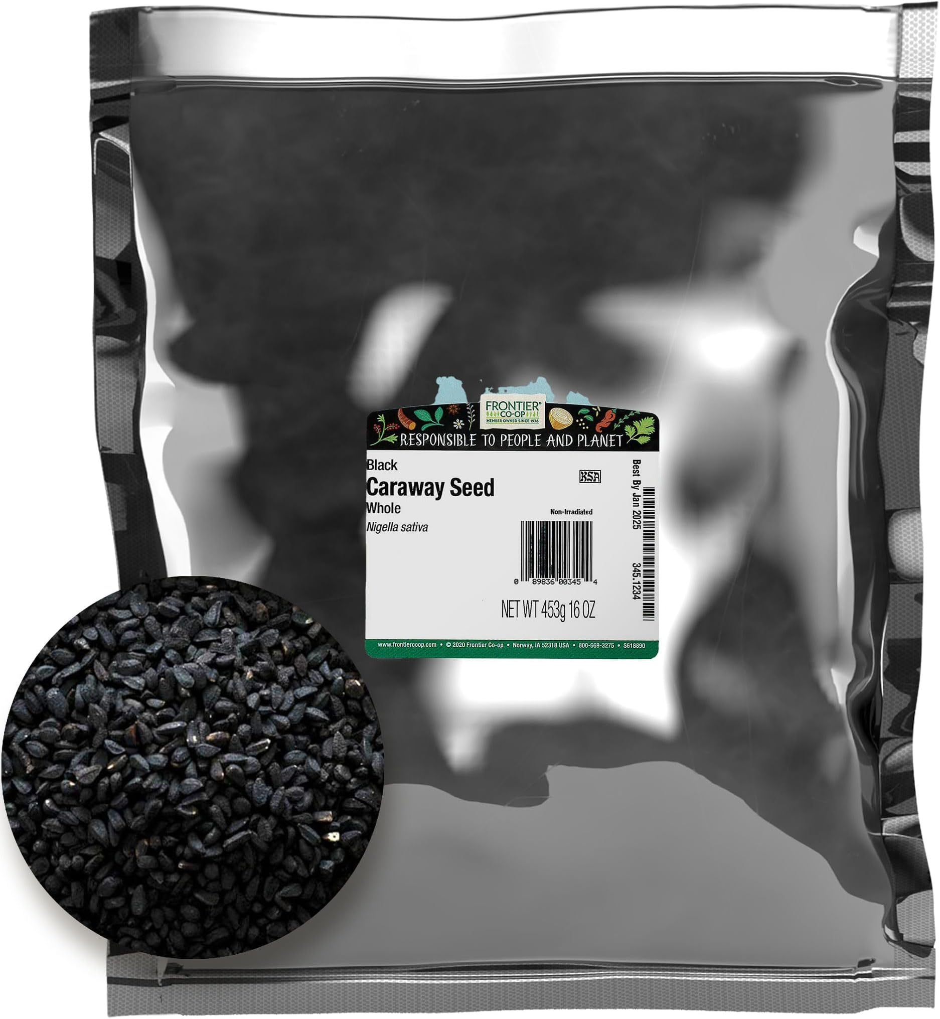 Frontier Bulk Caraway Seed, Black Whole, 16 Ounce