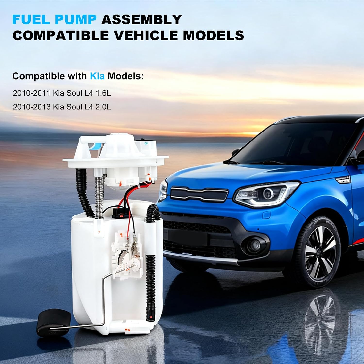 OTO-K Electric Fuel Pump Module Assembly Compatible with Kia Soul 2010 2011 2012 2013 L4 1.6L 2.0L Gas,Pompa De Gasolina with Pressure Sensor Replaces#311113L800 311102K600