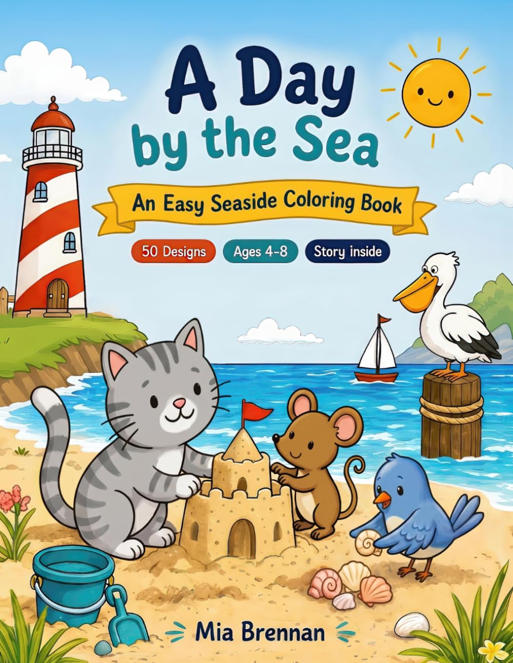 A Day by the Sea: An Easy Seaside Coloring Book