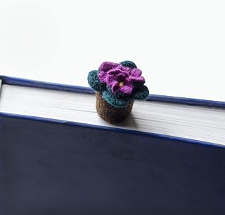 Cute Bookmarks Set of 3 African Violet Pots Bookmark Violet Plant Bookmark Gift for Reader Flower Pots Lovers Gift Idea