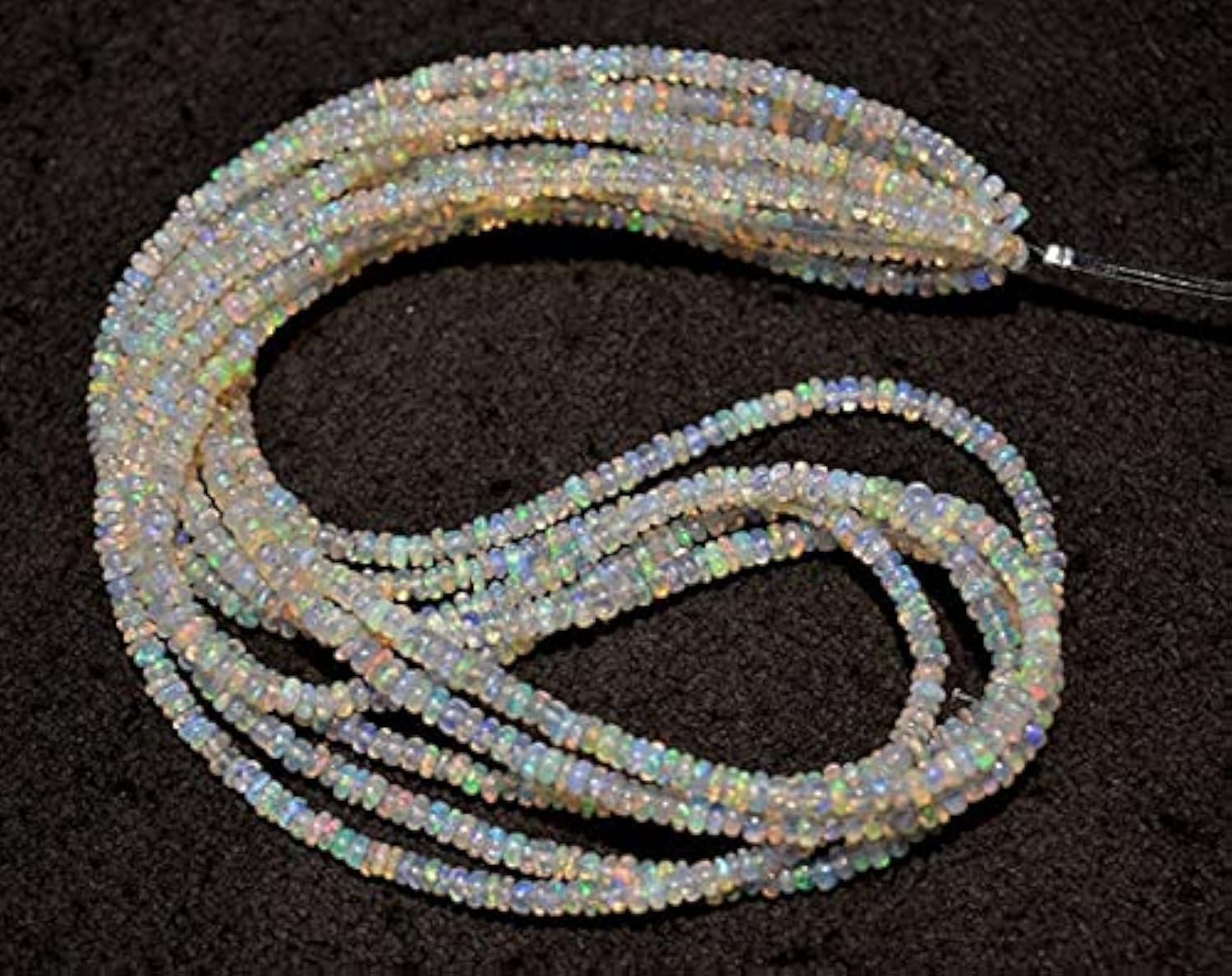 Perles opale de Welo rondelle lisse 3.5mm-4.5mm pour enfilage et création bijoux faits main