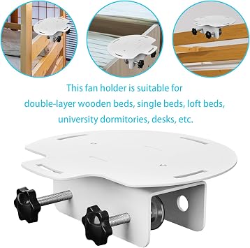 Fan Holder for Dorm Bed, Bed Fan Holder, Universal Fan Bracket Fit Bunk & Lofted Bed, College Dorm Essentials