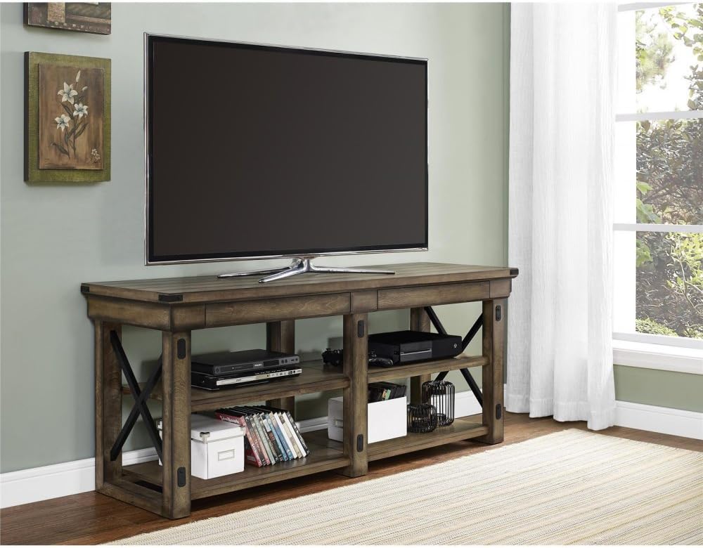 Ameriwood Home Wildwood TV Stand Rustic Gray Home & Kitchen