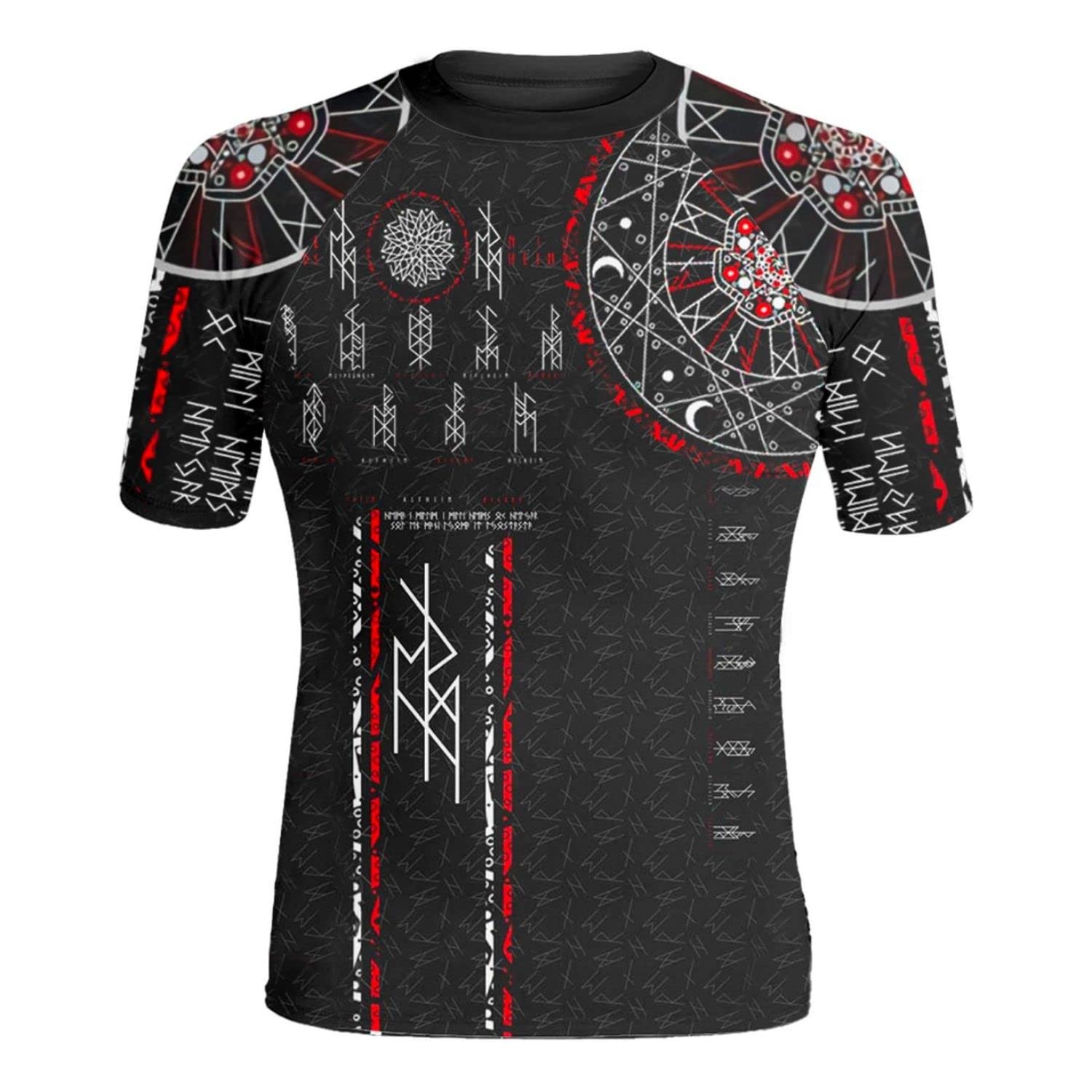 HYPEWAVE Viking Print 3D Never Fade Rash Guard Men, Ultra Soft Compression Shirt UPF 50+ Stretchable Fabric Gift BJJ