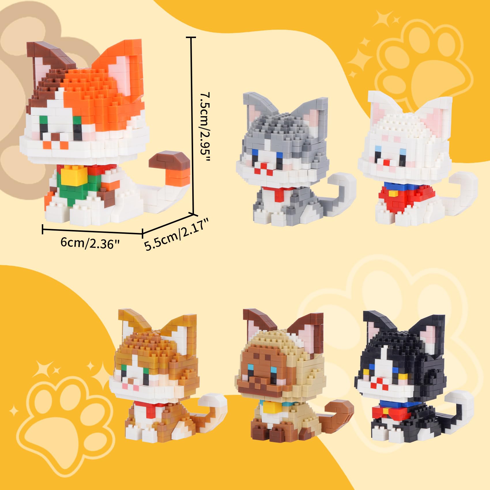 LULUFUN Lovely Cat Building Blocks Set, Mini Building Toy - Image 4