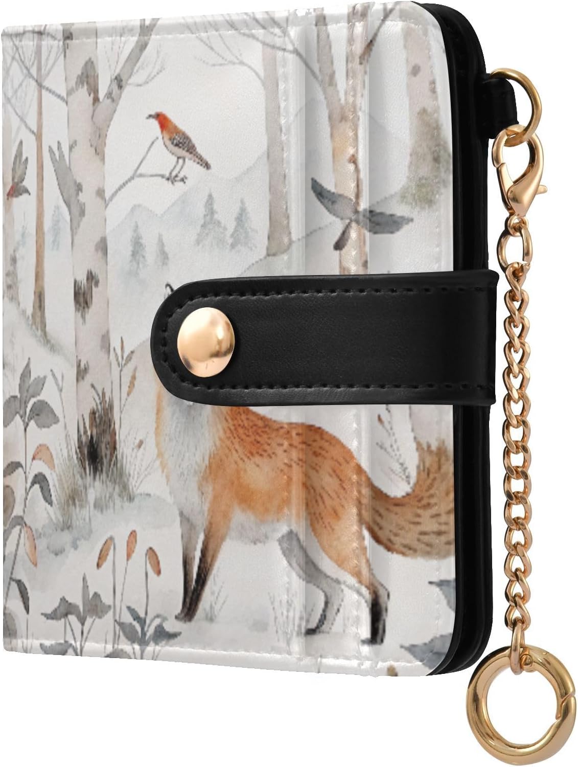 Winter Fox Wallets for Women RFID Blocking Ladies Purse PU Leather Clutch Wallet with Zip Coin Pocket & Credit Card Holder, 4.13x4.33 inch