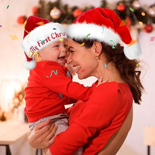 Miniatura 5 de Maforts Sombrero de Papá Noel, sombrero de Navidad, sombrero de Navidad para adultos, niños, recién nacidos, sombrero de Papá Noel, mujeres,