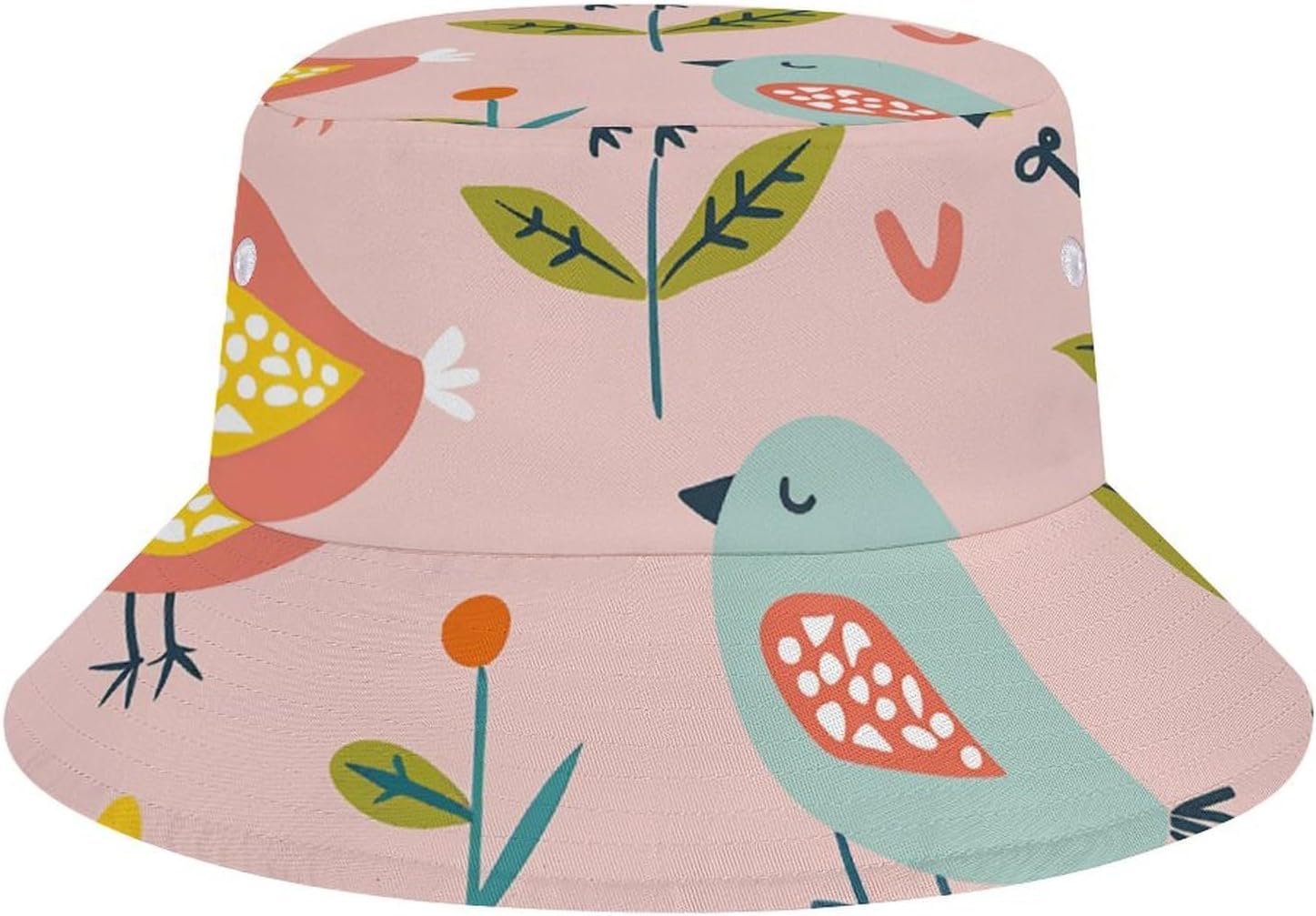 Cartoon Birds and Bees Bucket Hat Packable Sun Hats Travel Summer Beach Fisherman Cap for Women Men Teens